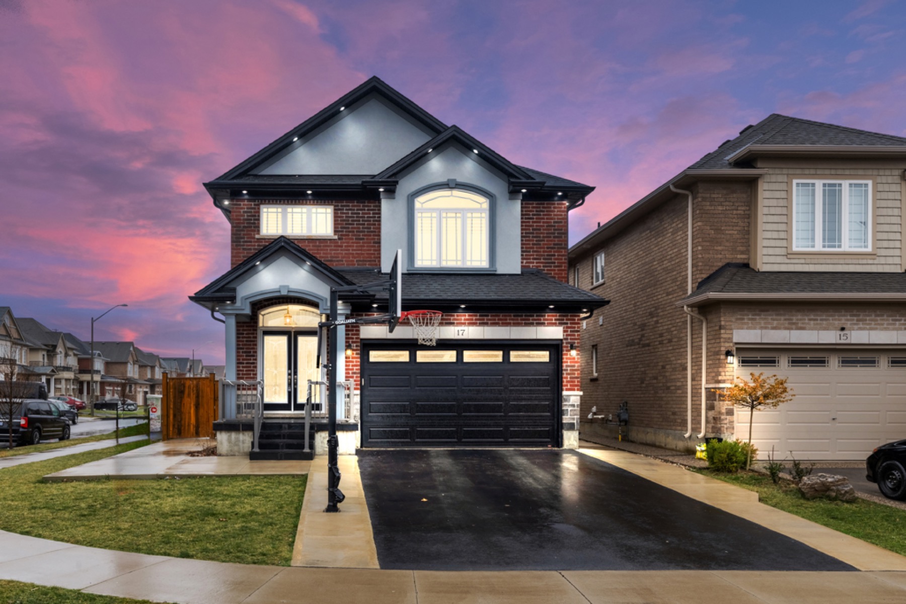 Residential listing exterior presented at twilight